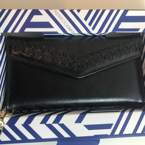Rebecca Minkoff Leather IPHONE 7 Whipstitch WristWristlet CreditCard Wallet Case - Picture 6 of 11